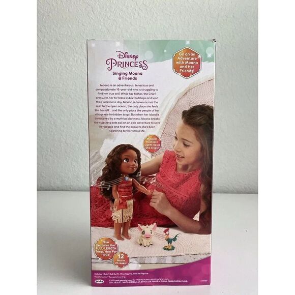 Disney Princess Moana 14” Inch Singing Doll includes Animal Friends Pua & Heihei - Picture 3 of 9